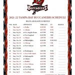 Printable 2021 2022 Tampa Bay Buccaneers Schedule