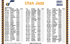 Printable 2021 2022 Utah Jazz Schedule