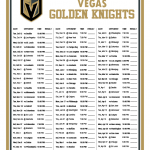 Printable 2021 2022 Vegas Golden Knights Schedule