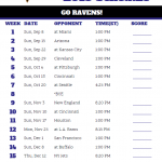 Printable Baltimore Ravens Schedule 2019 Season Ravens