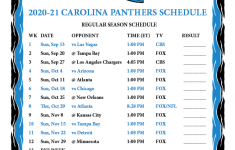 Printable Carolina Panthers Schedule 2021 2022