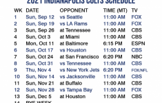 Printable Colts Schedule 2022 2023 Printable Schedule