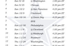 Printable Dallas Cowboys Schedule 2016 Football Season