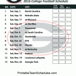 Printable Georgia Bulldogs Football Schedule 2016