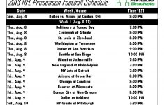 Printable NFL Preseason Schedule Released As Start Of