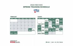 2022 Red Sox Spring Training Printable Schedule