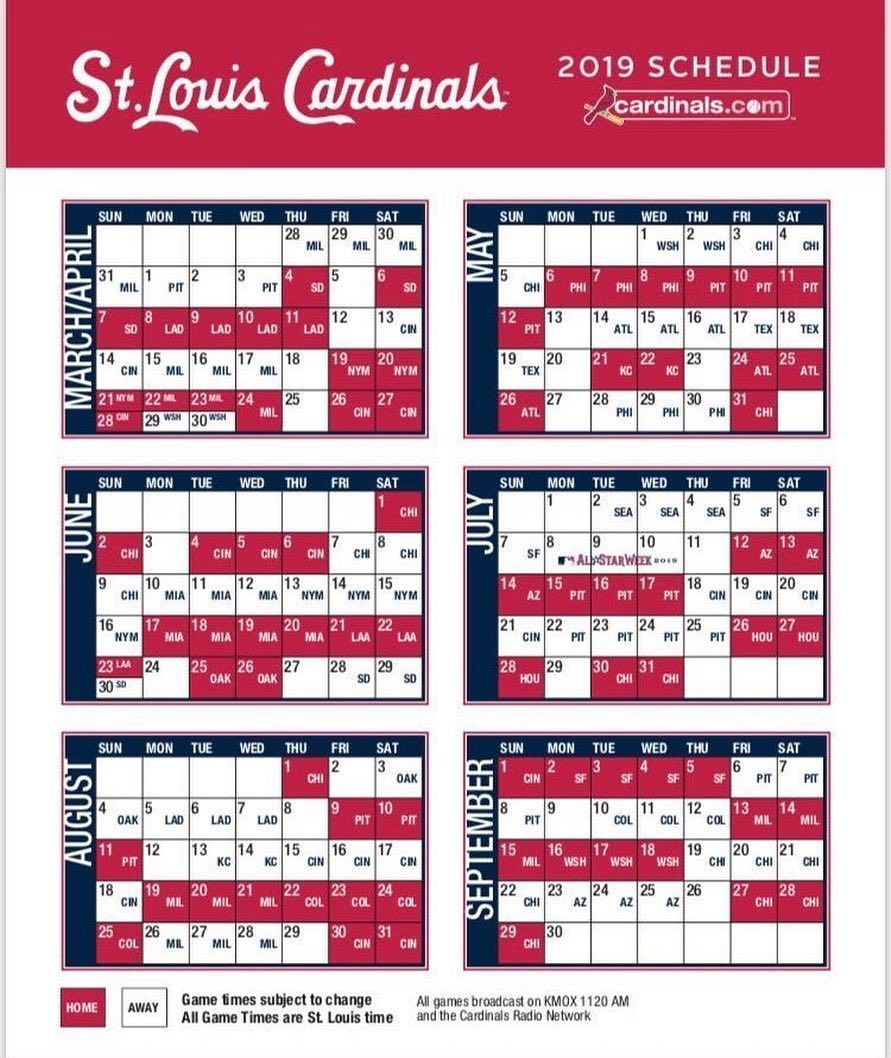 Saint Louis Cardinals Schedule Examples And Forms