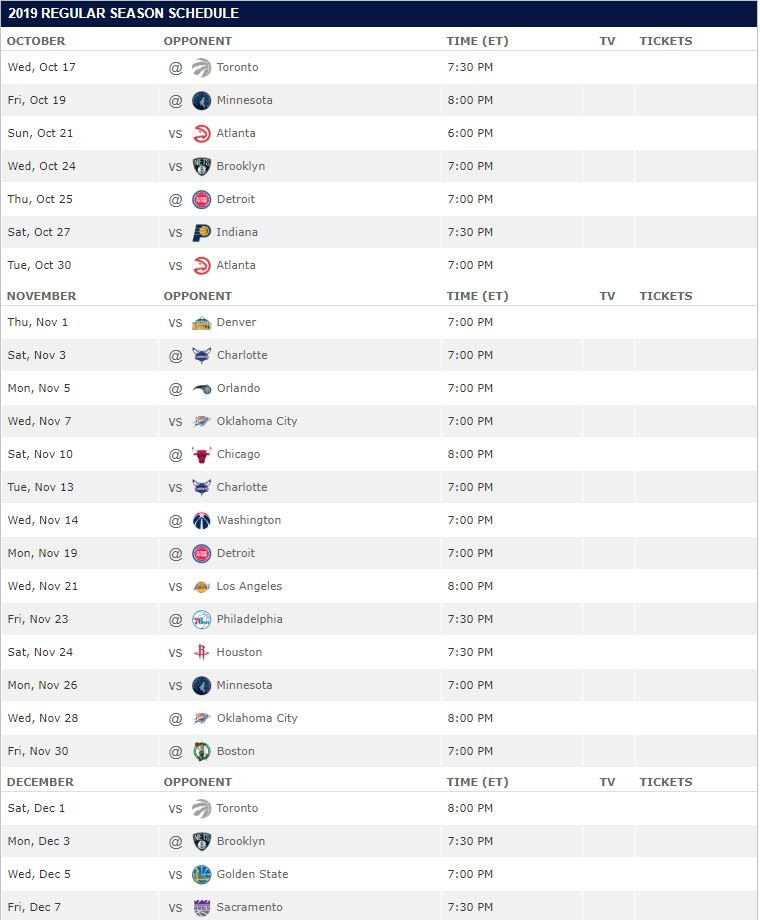 The 82 game Regular Season Schedule For Your 2018 19 