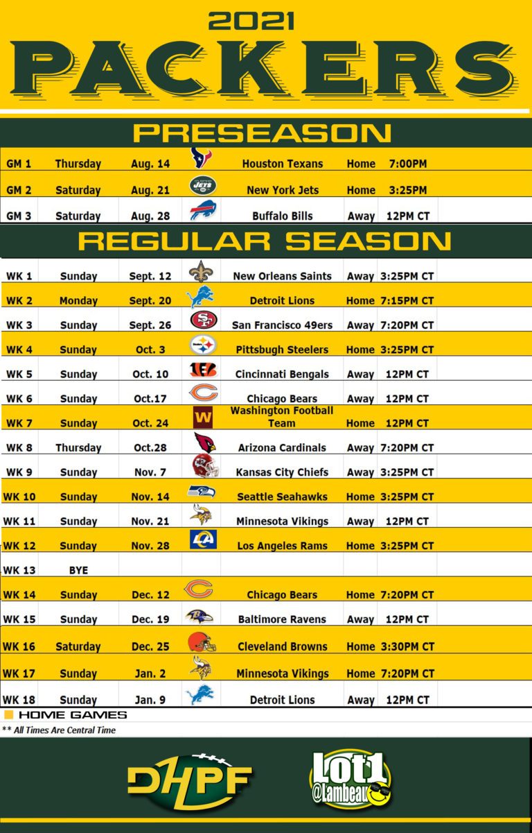 The Packers 2021 22 Schedule And Thoughts Die Hard 