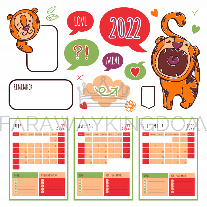 TIGER PLANNER 2022 Printable And Cutting Vector