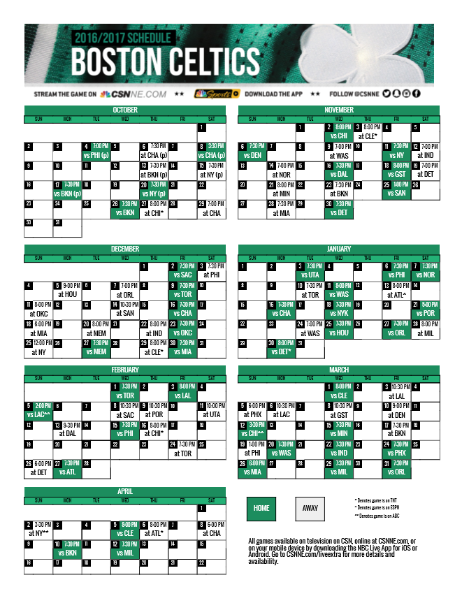 Top Celtics Printable Schedule Derrick Website