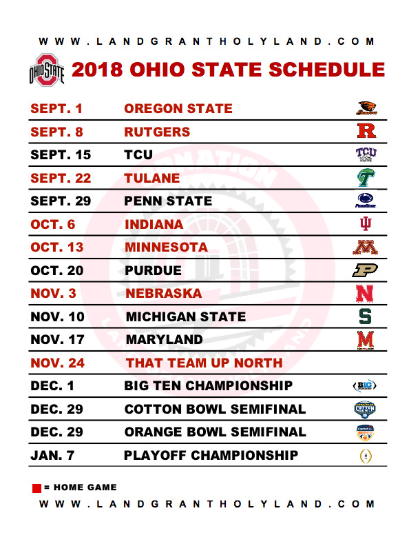 Top Printable Ohio State Football Schedule Roy Blog