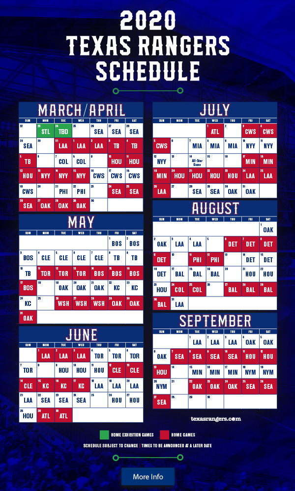 Top Texas Rangers Printable Schedule Ruby Website