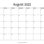 20 August 2022 Calendar Printable PDF US Holidays