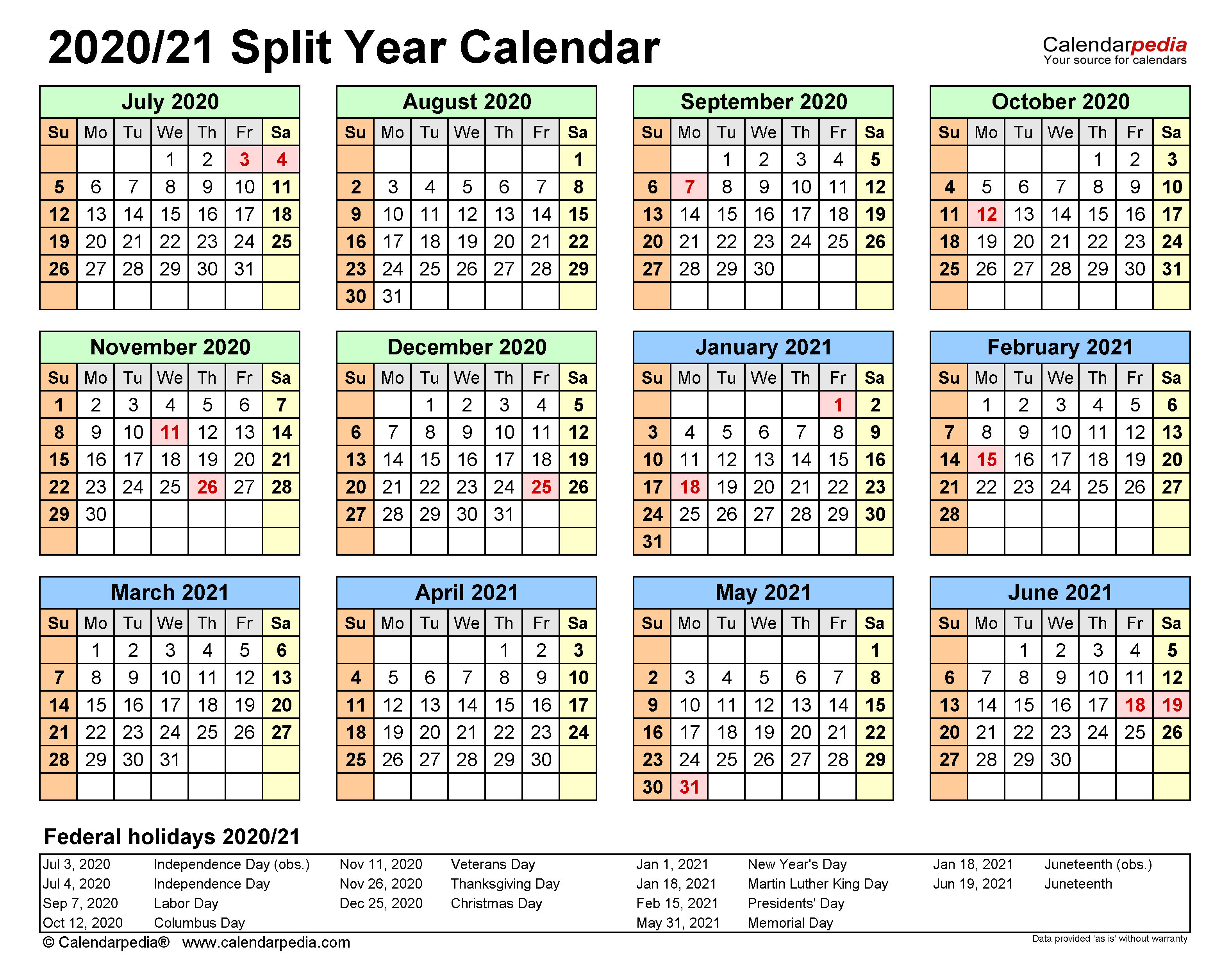 20 Large Print Calendar 2021 Canada Free Download 