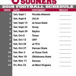 2018 Oklahoma Sooners Football Printable Schedule