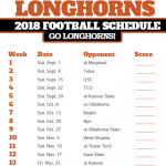2018 Printable Texas Longhorns Football Schedule