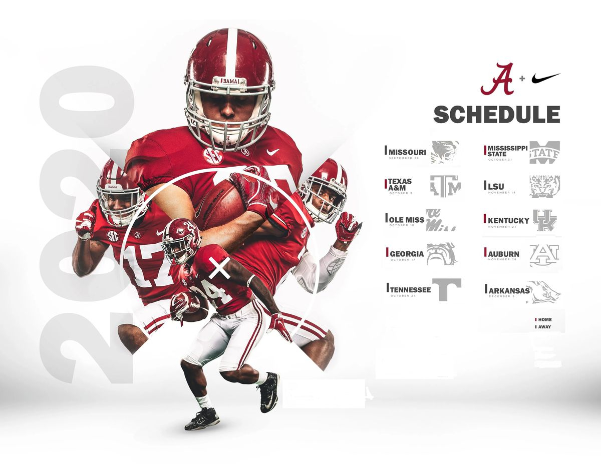 2020 Alabama Football 2020 Printable Wallpaper Schedule 