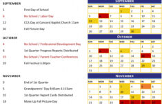 2021 2022 CCA Calendar Concord Christian Academy