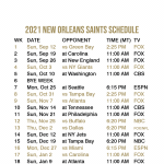 2021 2022 New Orleans Saints Lock Screen Schedule For