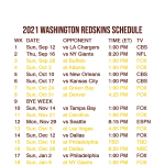 2021 2022 Washington Redskins Lock Screen Schedule For