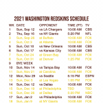 2021 2022 Washington Redskins Lock Screen Schedule For