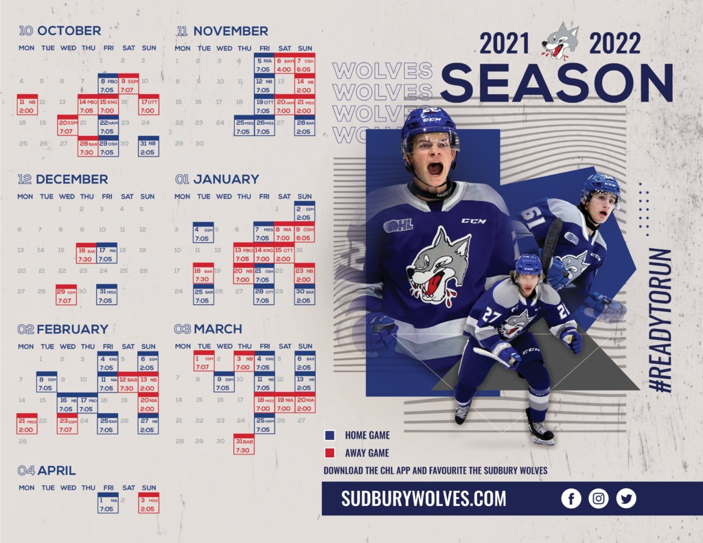 2021 22 Wolves Printable Schedule Sudbury Wolves
