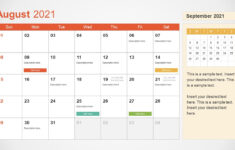 2021 Calendar Template August PowerPoint SlideModel