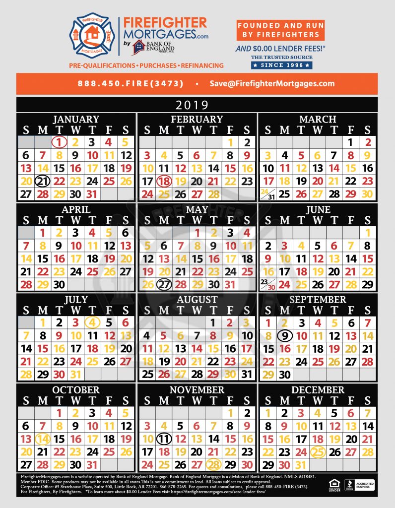48 96 Fire Schedule Calendar Wpa Wpart Co With Regard To