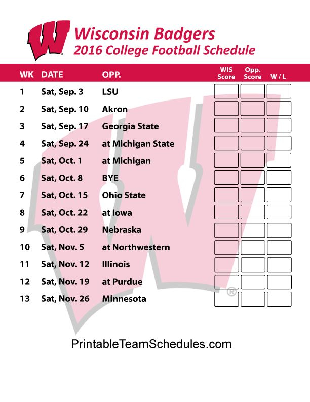 54 HQ Pictures Wisconsin Badgers Football Schedule 