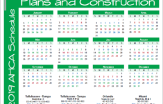AHCA Plans And Construction 2019 Schedule Calendar