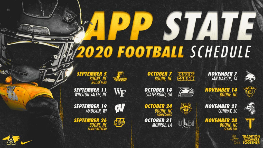 App State Football Releases 2020 Schedule Season Opens At