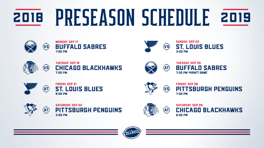 Blue Jackets Announce 2018 Preseason Schedule NHL