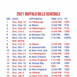 Buffalo Bills Schedule 2021 Printable Printable Schedule