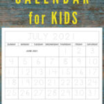 Calendar For Kids 2021 2022 School Year Kindergarten
