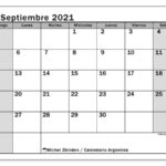 Calendarios Septiembre 2021 D as Feriados Michel