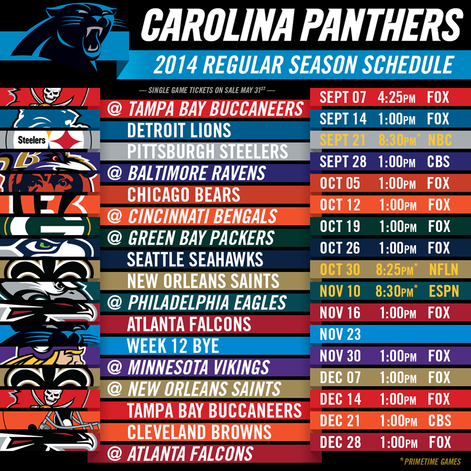 Carolina Panthers Schedule Drop 7poundbag