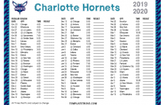 Charlotte Hornets Home Schedule Printable Printable Schedule