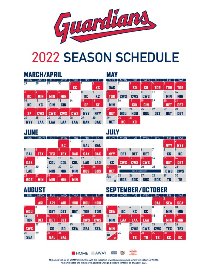 Cleveland Guardians 2022 Schedule Mega Sports News