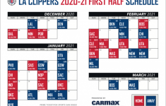 Clippers 2021 Schedule Details 213hoops Printable Schedule