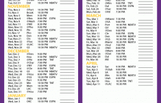 Crazy Lakers Printable Schedule Stone Website