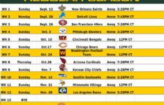 Green Bay Packers Schedule 2022 Printable Central Time