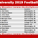 Indiana Football The 2019 Schedule Printable Version