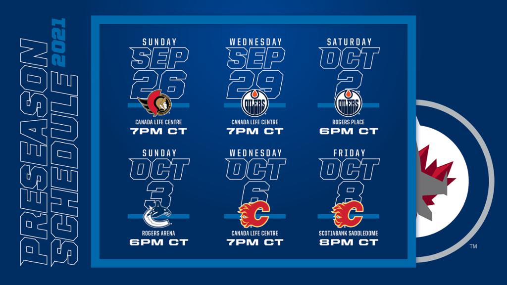 Jets Announce 2021 Preseason Schedule NHL