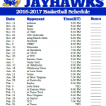 Kansas Jayhawks 2016 2017 College Basketball Schedule