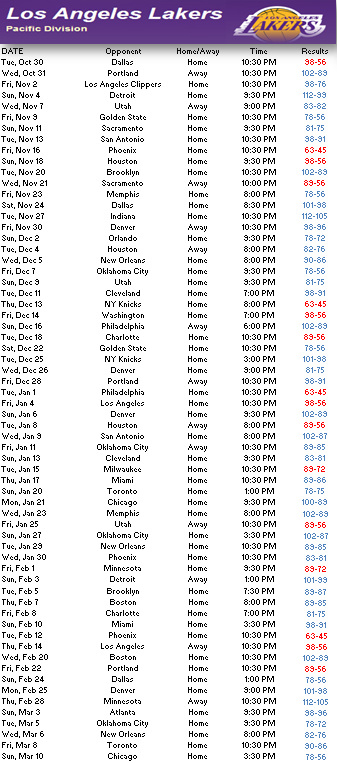 La Lakers Schedule 2022 23Printable Printable Schedule