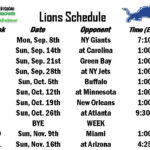 Lions Schedule Detroit Lions Schedule