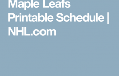 Maple Leafs Printable Schedule NHL Maple Leafs