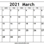 March 2021 Calendar Planner Zudocalendrio