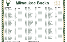Milwaukee Bucks 2019 Schedule